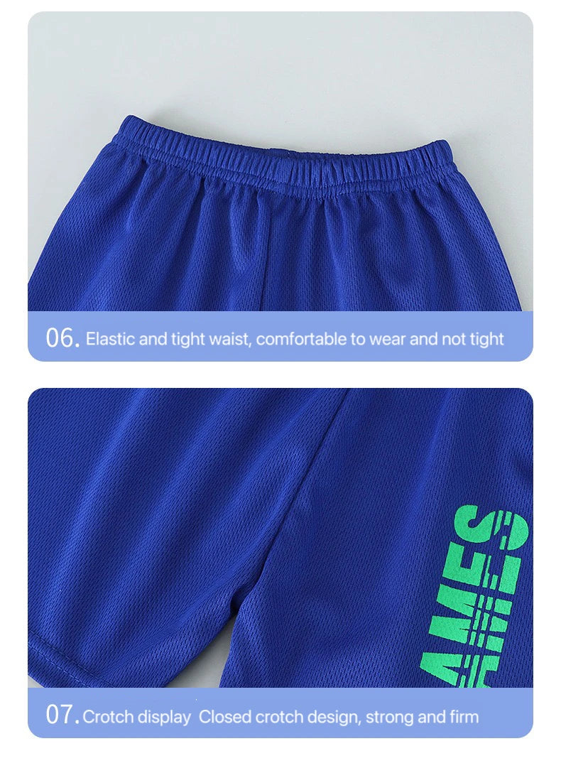 1Set Boy Girl Leisure Set Children Letter Quick Drying Short Sleeve Shorts Sets Summer Kid Clothes Baby Tee+Short Pant Tracksuit