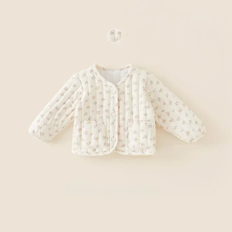 2-6Y Kids Velvet Jacket New Nordic Style Sweet Cotton Coat Babies Autumn Winter Boys Girls Comfortable and Warm Lined jacket