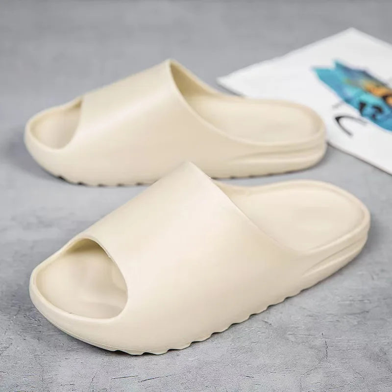 Summer Slippers Men Women Indoor Eva High Soft Bottom Sandals Open Toe Trend Slides Light Beach Shoes Slippers