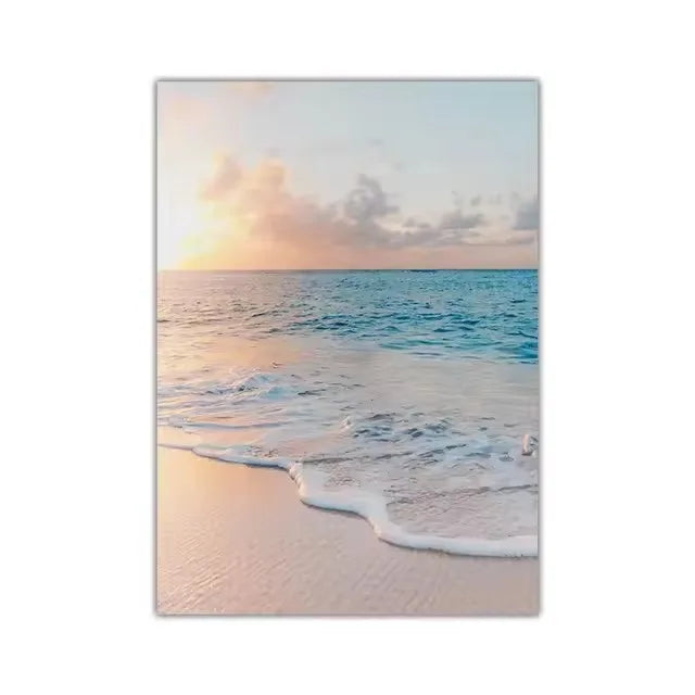 Natural Seascape Blue Sea Beach Landscape Posters and Prints Modern Canvas Painting Wall Art Picture for Living Room Home Decor