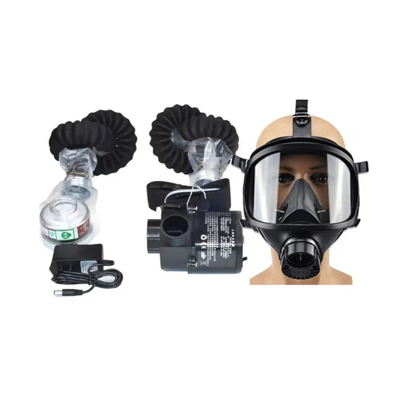 Electric Constant Air Flow Supplied Fed Full/Half Face Gas Mask Breathing System Protective Respirator Device Workplace Safety