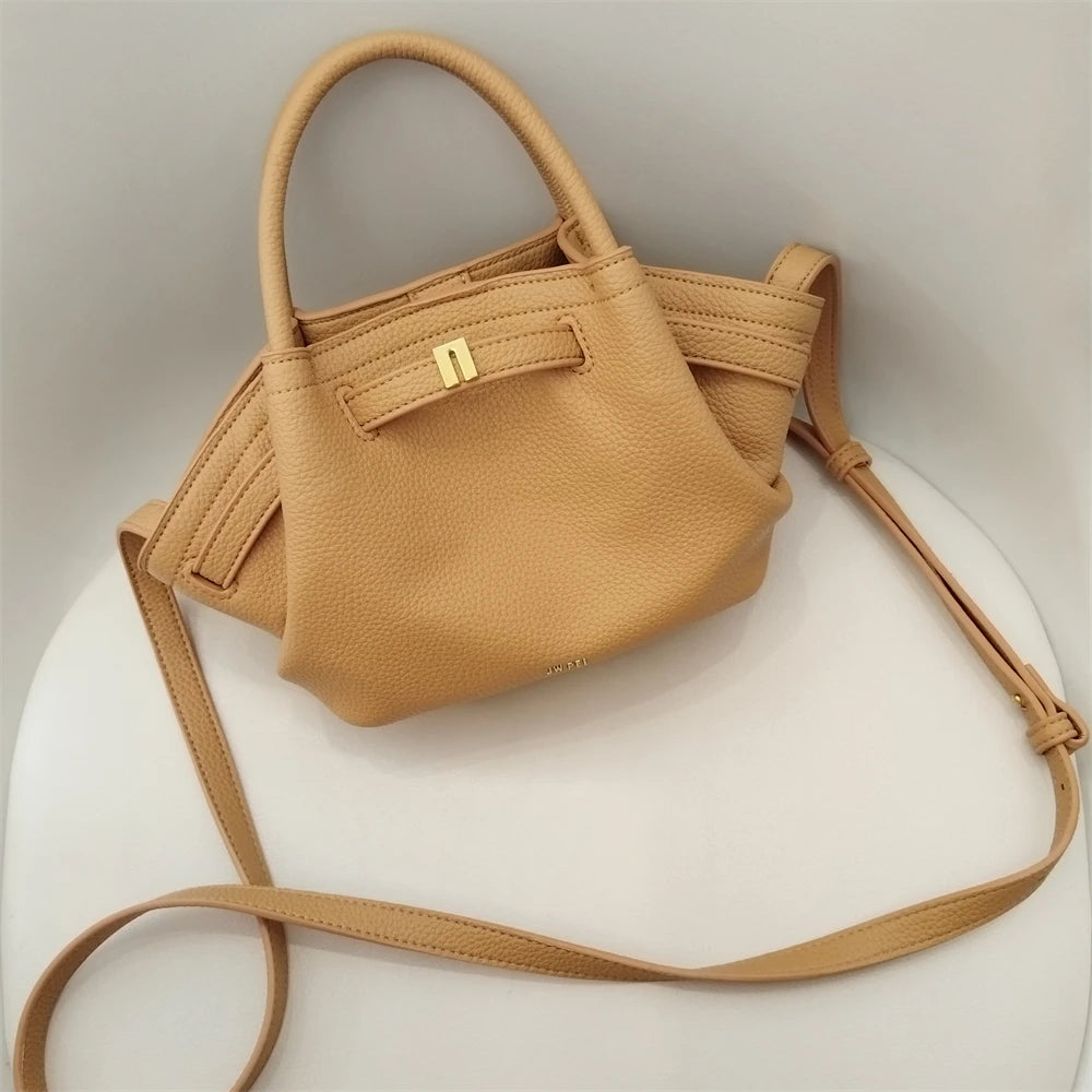 JW PEI 2025New Women's Canvas Brown Crossbody Shoulder Bag Mini Vegan Leather Tote Bag Handbag Dumpling Bag High Quality Leather