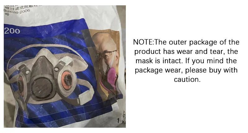 3M 6200 Self-priming Filtering Gas Mask Half Mask for Paint Spraying, Chemical Gas, Industrial Dust Headgear