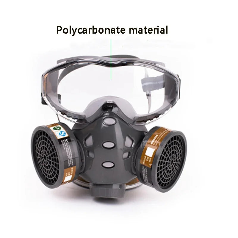 Full/Half Face Gas Mask Safety Fog proof Glasses Set Spray Paint Chemical Pesticide Decoration Formaldehyde Anti-Dust Respirator
