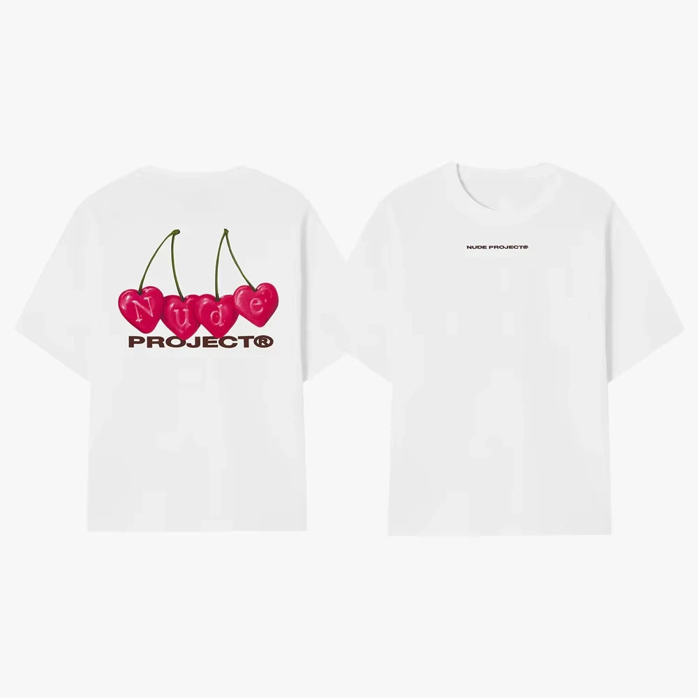 2025 Summer Cotton Printed T-shirt Women Fashion Nude T Shirt Men Leisure Sports Loose Brand Unisex Streetwear Y2K Tops Clothing
