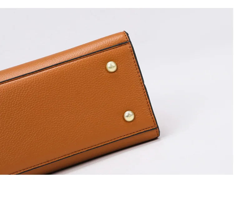 Women's soft leather handbag simple small square bag casual women's bucket bag fashionable single shoulder crossbody bag