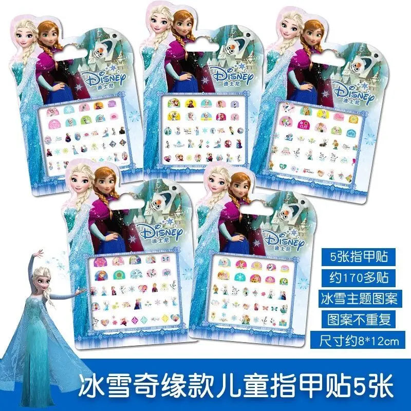 Disney girls cartoon frozen Makeup Toy Nail Stickers Toy Princess Mickey Minnie Mouse for kids gift