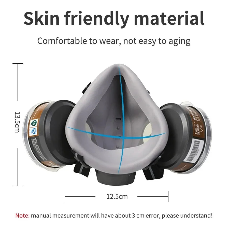 Full/Half Face Gas Mask Safety Fog proof Glasses Set Spray Paint Chemical Pesticide Decoration Formaldehyde Anti-Dust Respirator
