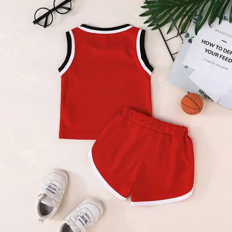 2Pcs Children's Summer Basketball Sets Quick-drying Suits Boys Girls Sport Vest+Shorts Teen Casual Sleeveless Outfits