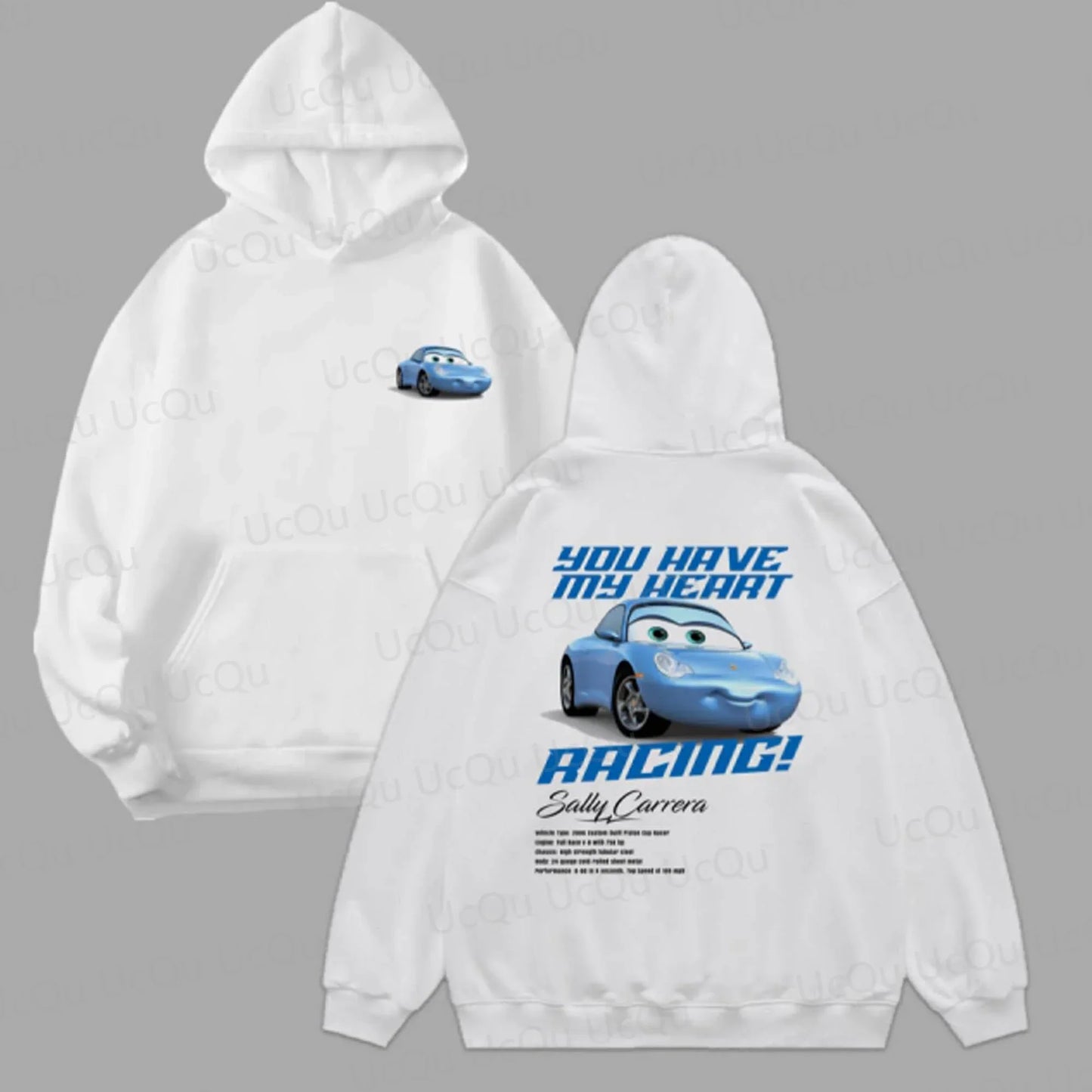 2025 The Cars Lightning McQueen&SALLY Summer Cotton Hoodies Oversized Suit For Adult/Kids Sweatshirt couple's outfit