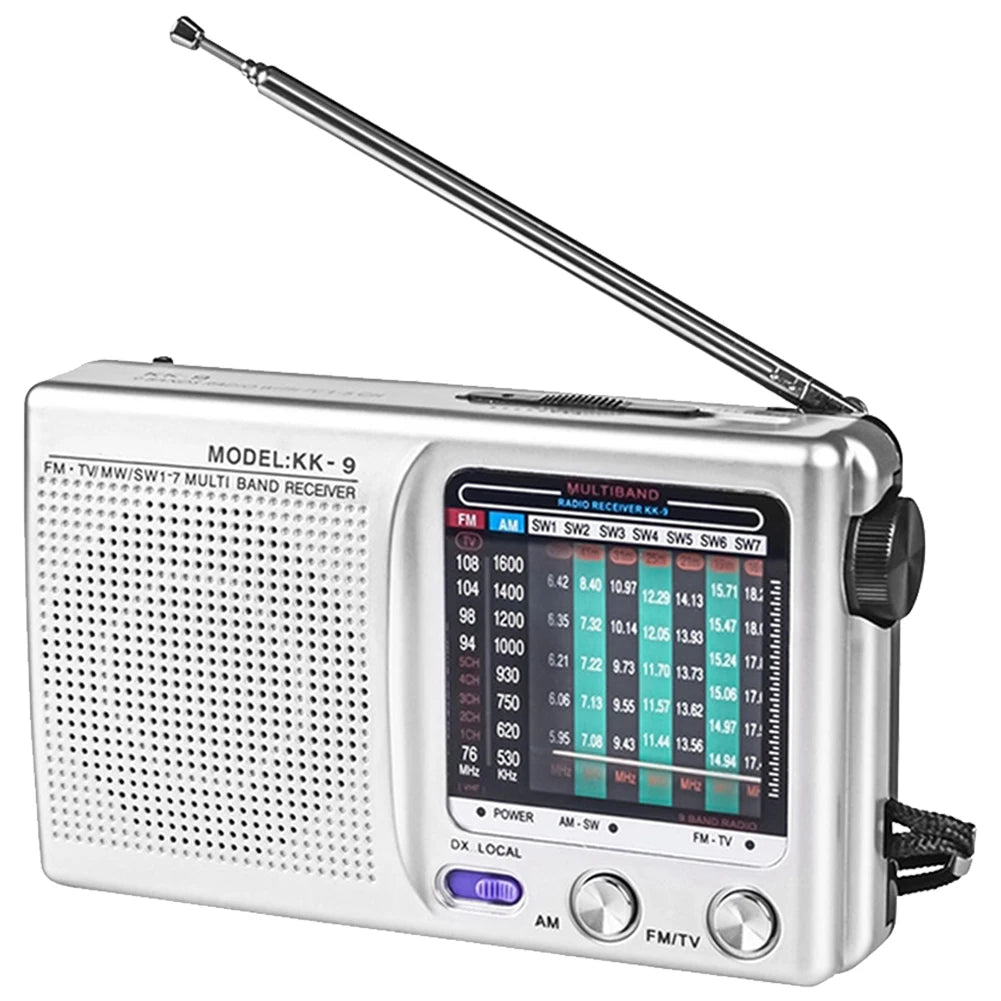 Outdoor Radio Dual Band Digital Radio SW/AM/FM Stereo Radio Battery Operated Telescopic Antenna for Indoor Outdoor Emergency Use