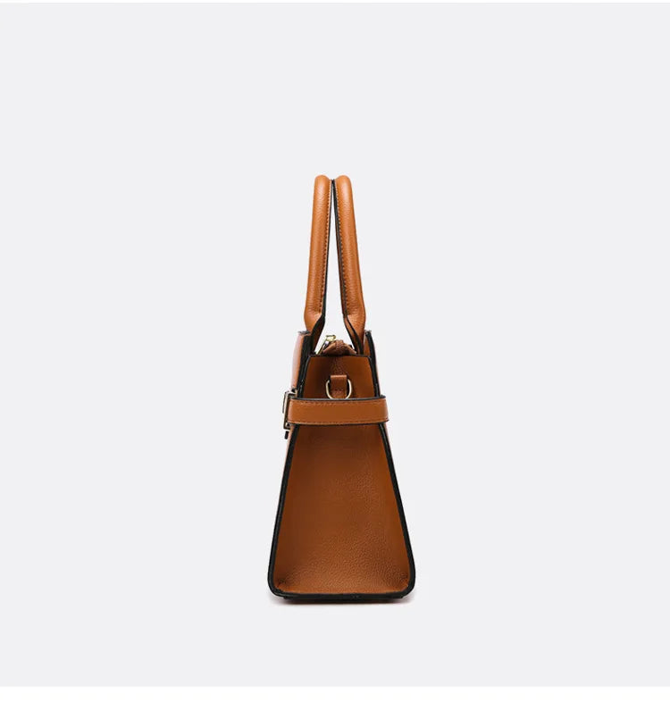 Women's soft leather handbag simple small square bag casual women's bucket bag fashionable single shoulder crossbody bag