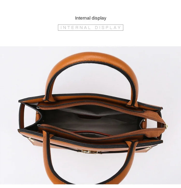 Women's soft leather handbag simple small square bag casual women's bucket bag fashionable single shoulder crossbody bag