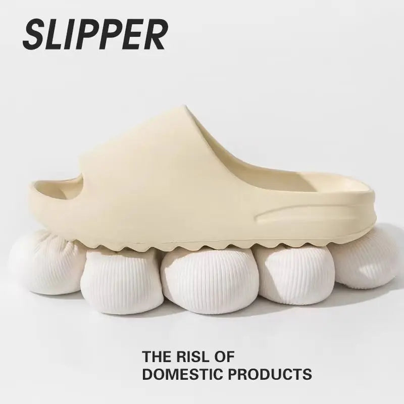 Summer Slippers Men Women Indoor Eva High Soft Bottom Sandals Open Toe Trend Slides Light Beach Shoes Slippers