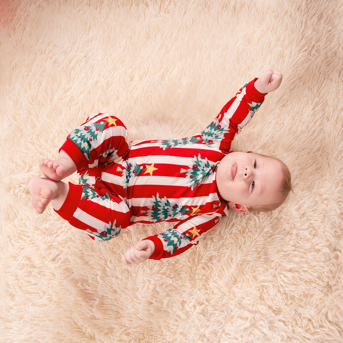PatPat Christmas Family Matching Trees Print Stripes Long-sleeve Pajamas Sets