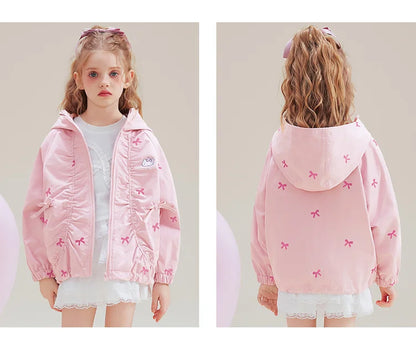 [Genuine Licensed] Girls' Autumn Outerwear 2025 New Style with Bowknot, Pink Cartoon Hello Kitty Girls' Autumn Top