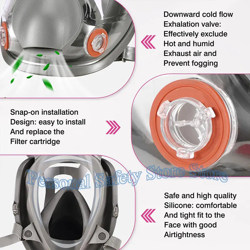 6800 Industrial Painting Spraying Respirator Gas Mask 3 In 1 Suit Safety Work 60926 Filter Dust Full Face Mask Gas mask