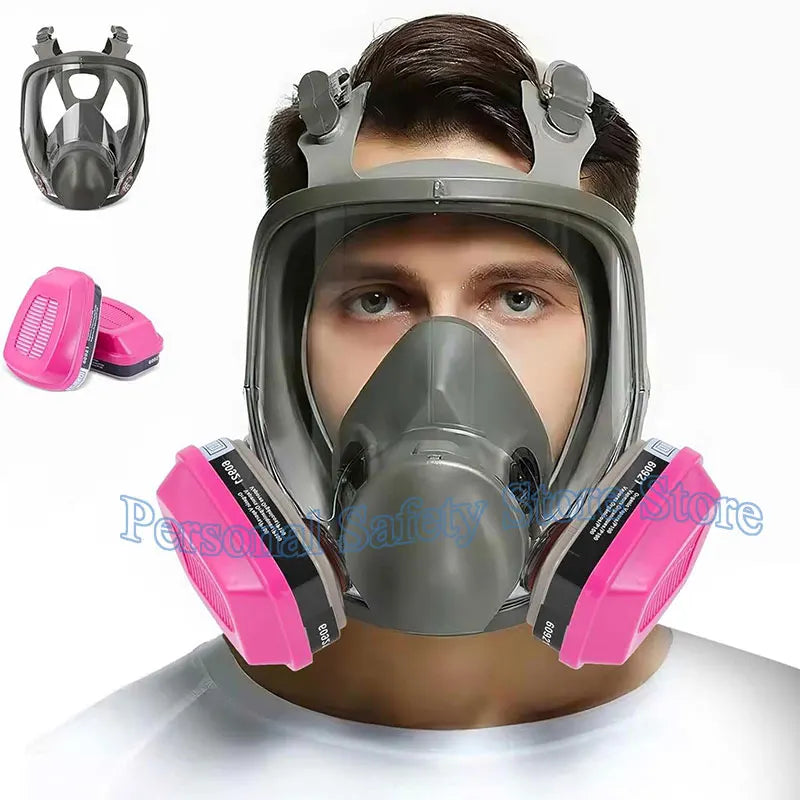 6800 Industrial Painting Spraying Respirator Gas Mask 3 In 1 Suit Safety Work 60926 Filter Dust Full Face Mask Gas mask
