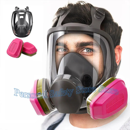6800 Industrial Painting Spraying Respirator Gas Mask 3 In 1 Suit Safety Work 60926 Filter Dust Full Face Mask Gas mask