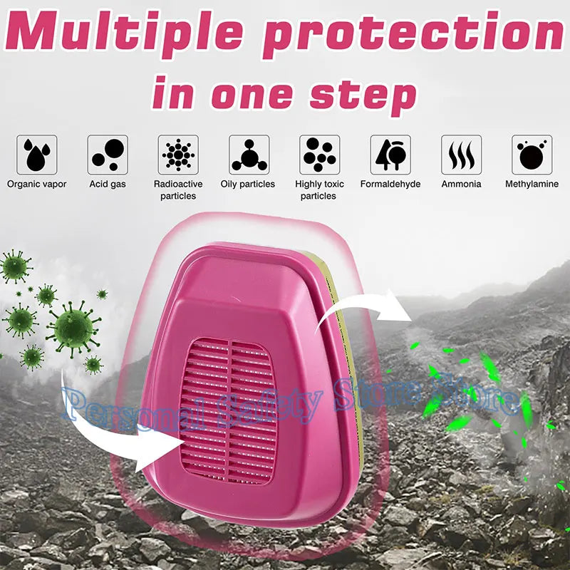 6800 Industrial Painting Spraying Respirator Gas Mask 3 In 1 Suit Safety Work 60926 Filter Dust Full Face Mask Gas mask