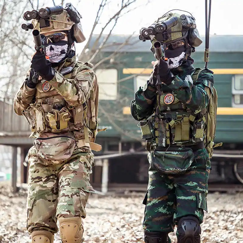 Children's Tactical Military Camouflage Suits Boys' Girls' Special Forces Short-Sleeved Clothing Outdoor Summer Camp Equipment