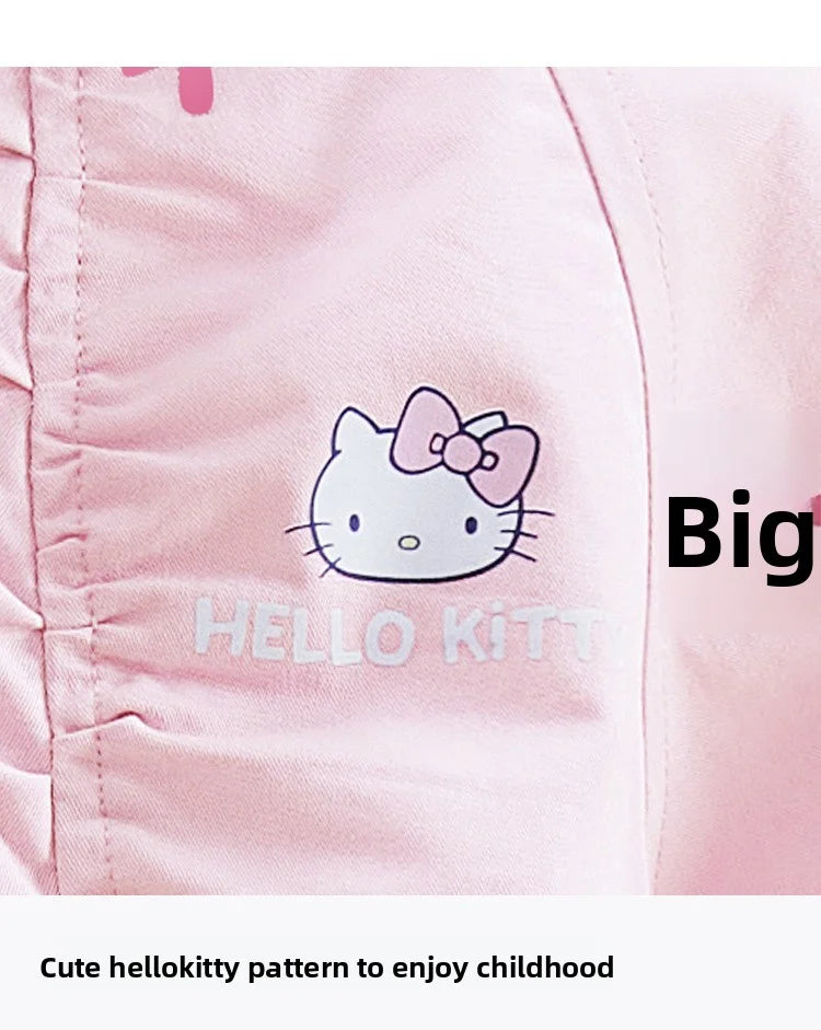 [Genuine Licensed] Girls' Autumn Outerwear 2025 New Style with Bowknot, Pink Cartoon Hello Kitty Girls' Autumn Top