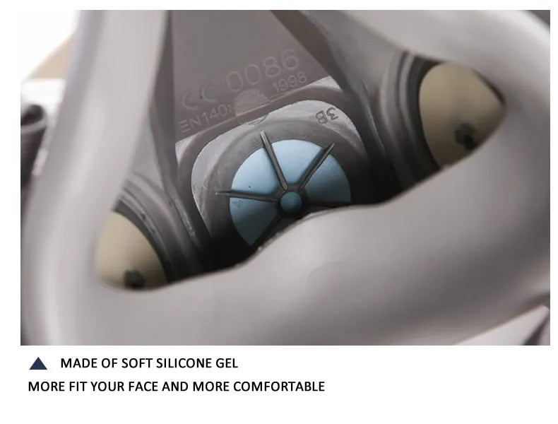 8-In-1 6300/6200 Dust Gas Mask With Safety Glasses Half Face Gas Respirator For Painting Spraying Polishing Work Safety