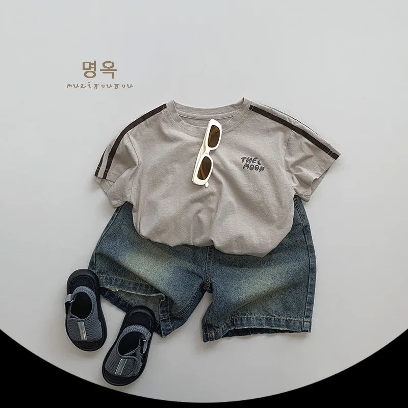 Children's short-sleeved T-shirt summer new loose casual top baby personality fashion