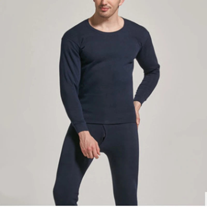 1Set Men Thermal Underwear Set Keep Warm Tops+Pants Ski Underwear Men Ski Suit Plus Cashmere Winter Thermal Underwear