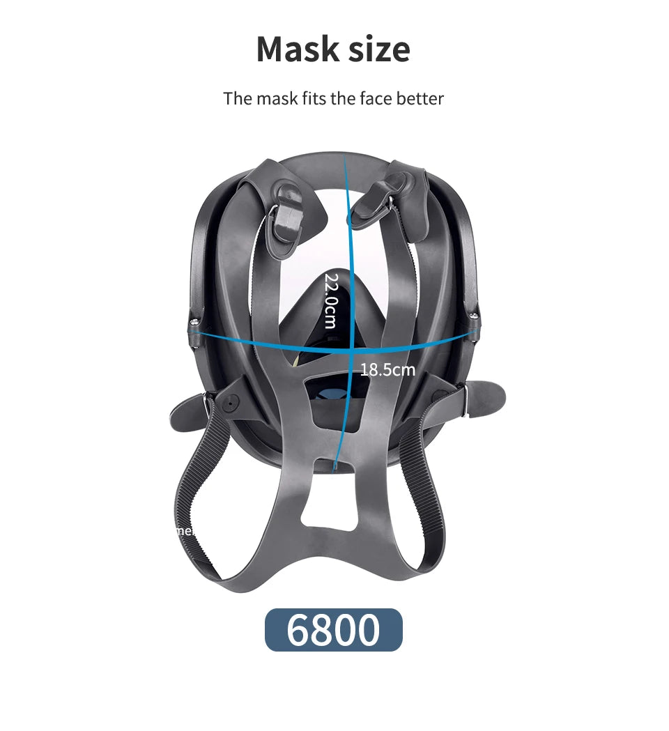 6800 Full Face Respirator Gas Mask Gas Masks Survival Nuclear and Chemical with Activated Carbon Filter