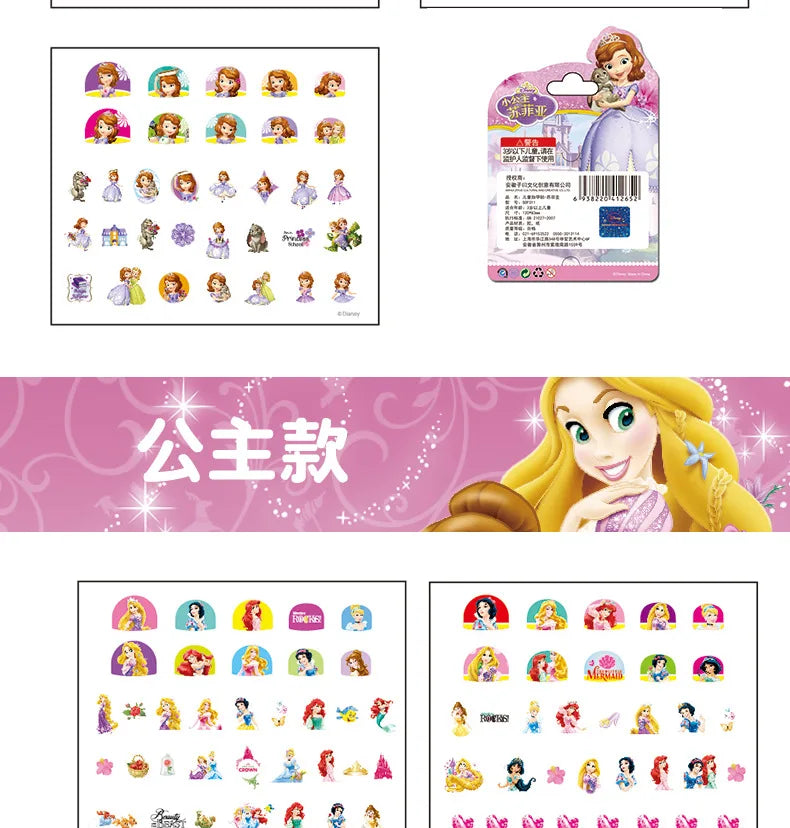 Disney girls cartoon frozen  Makeup Toy Nail Stickers  Toy  Princess Mickey Minnie Mouse   for  kids  gift