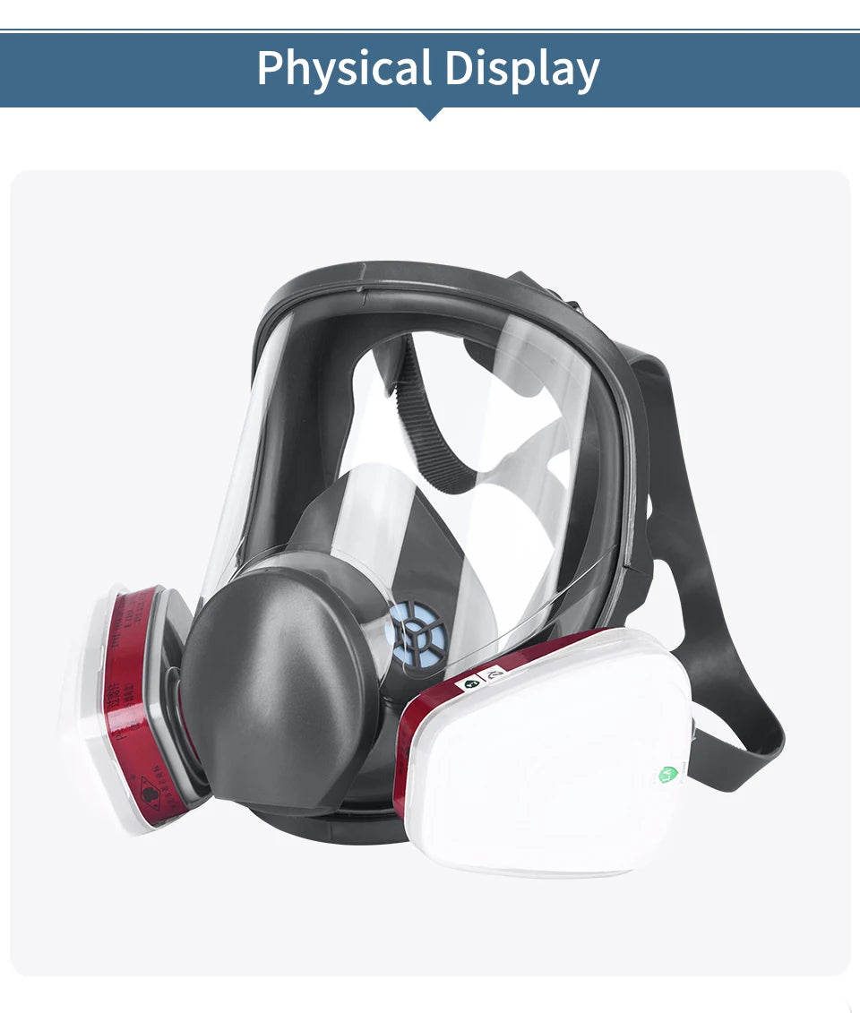 6800 Full Face Respirator Gas Mask Gas Masks Survival Nuclear and Chemical with Activated Carbon Filter