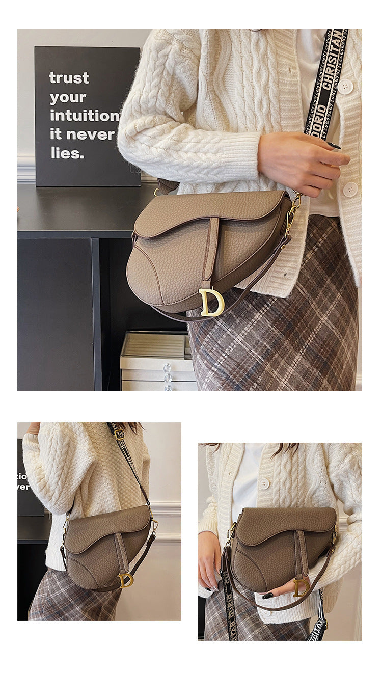 Fashionable and Trendy Women's Saddle Bag with Armpit Strap, 2025 Cross-border New Design, Exclusive and Casual Single Bag