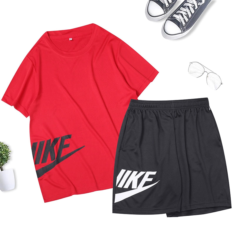 Men's Summer Short Sleeve Quick Drying Clothes Workout Exercise Outfit
