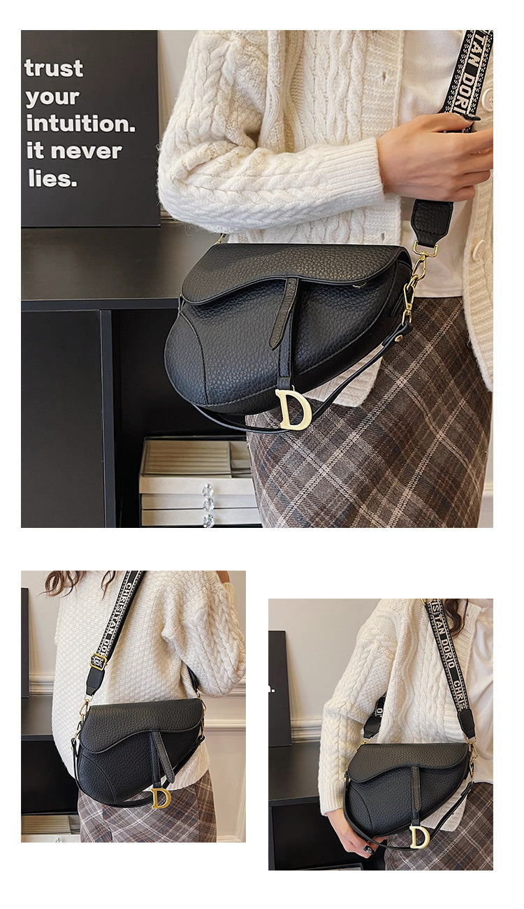 Fashionable and Trendy Women's Saddle Bag with Armpit Strap, 2025 Cross-border New Design, Exclusive and Casual Single Bag