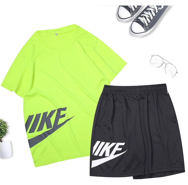 Men's Summer Short Sleeve Quick Drying Clothes Workout Exercise Outfit