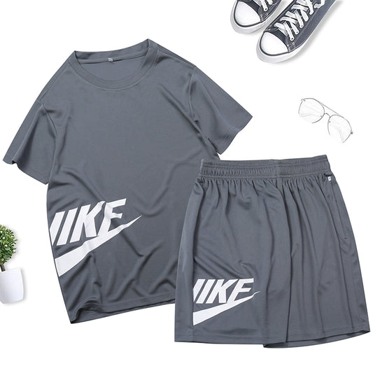 Men's Summer Short Sleeve Quick Drying Clothes Workout Exercise Outfit