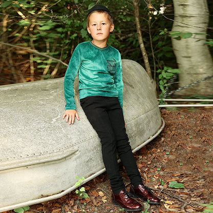 AA-Velour and striped layered set kids clothes sibling matching girl dress boys top baby romper v neck children family matching