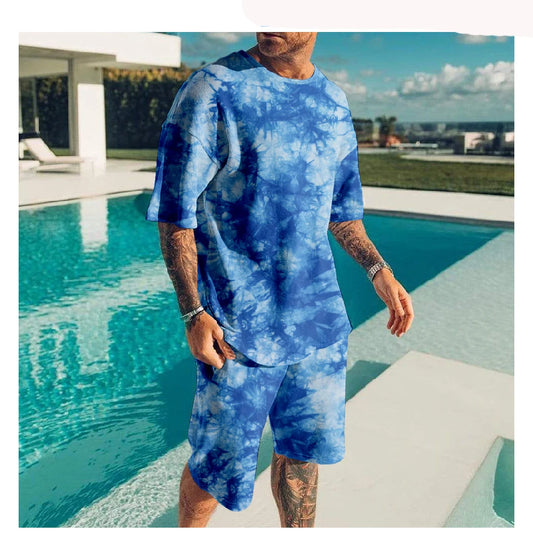 Fashion Tie-dye 3D Print Men's Suits Summer T-Shirts Shorts 2-Piece Sets Tracksuits New Sportswear Oversized Outfit Man Clothing