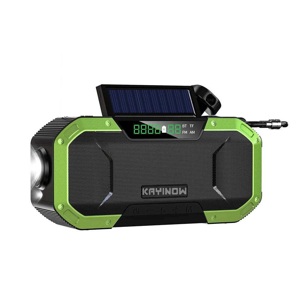 Solar Hand Crank Radio Portable AM/FM Weather Radio with LED Flashlight SOS Alarm Emergency Power Supply/Bank