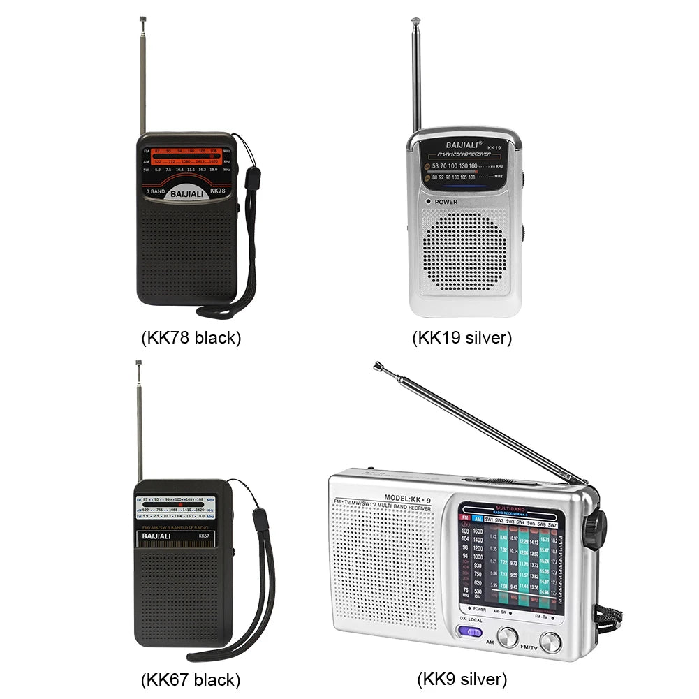 Mini Radio KK19 KK67 KK78 Portable Radio FM AM Battery Operated Handheld Built-in Speaker Radios For Running Walking Small Radio