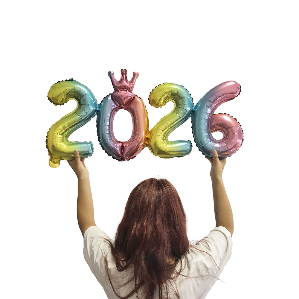 Crown 2026 Number Foil Balloons Happy New Year Eve Party Decoration Photo Booth Props Supplies Christmas Home Decor Navidad 2026