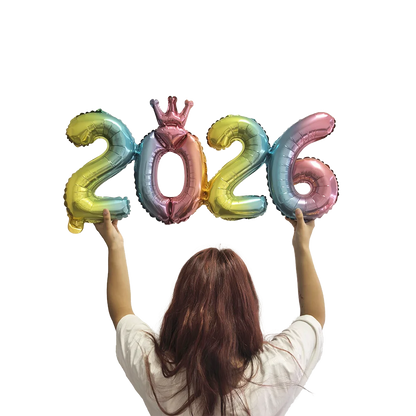 Crown 2026 Number Foil Balloons Happy New Year Eve Party Decoration Photo Booth Props Supplies Christmas Home Decor Navidad 2026