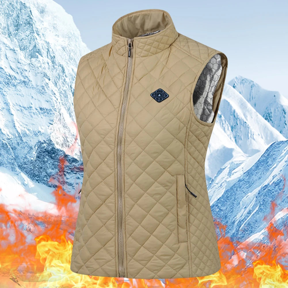 Women 21 Heating Zones Vest Autumn and Winter Electric Heated Jackets USB Heating Vest Outdoor Thermal Winter Warm Jacket M-3XL
