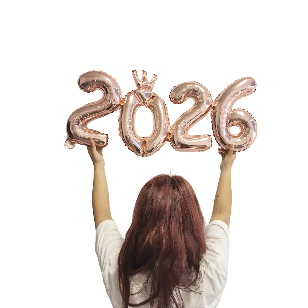 Crown 2026 Number Foil Balloons Happy New Year Eve Party Decoration Photo Booth Props Supplies Christmas Home Decor Navidad 2026