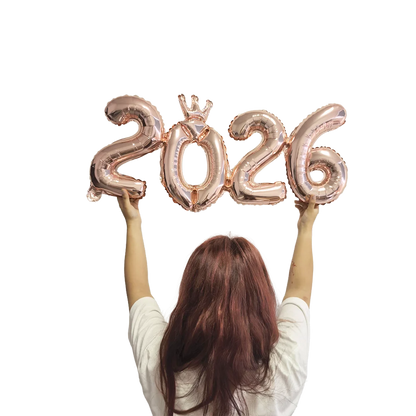 Crown 2026 Number Foil Balloons Happy New Year Eve Party Decoration Photo Booth Props Supplies Christmas Home Decor Navidad 2026
