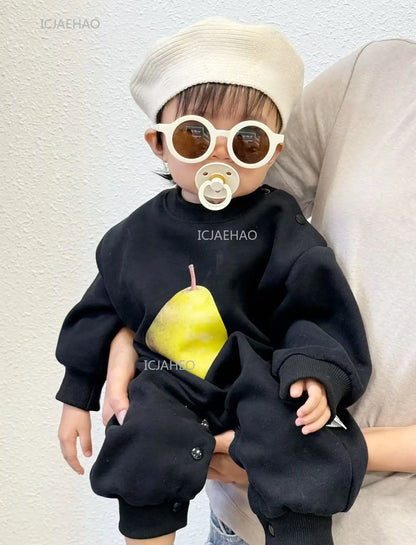 Black Family Matching Outfit New Mom and Daughter Dad and Son Casual Wear Boys Girls Kids Clothing Set Spring Autumn Clothes