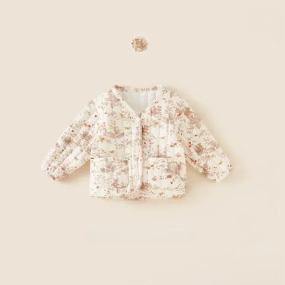 2-6Y Kids Velvet Jacket New Nordic Style Sweet Cotton Coat Babies Autumn Winter Boys Girls Comfortable and Warm Lined jacket