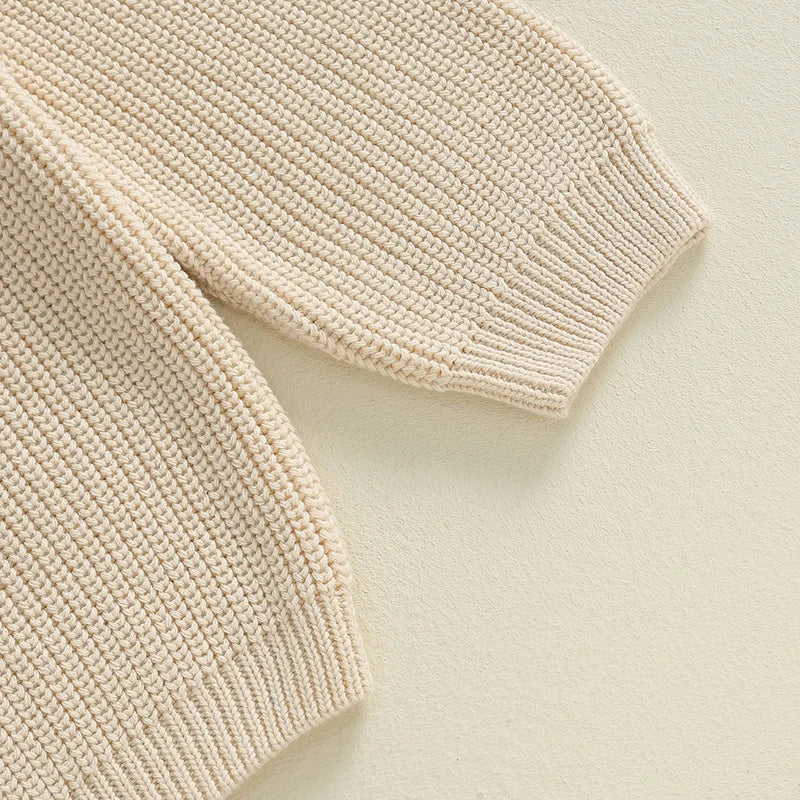 Suefunskry 1PC Mommy and Me Matching Sweaters Solid Color Knitted Long Sleeve Round Neck Warm Pullover Tops for Autumn Winter