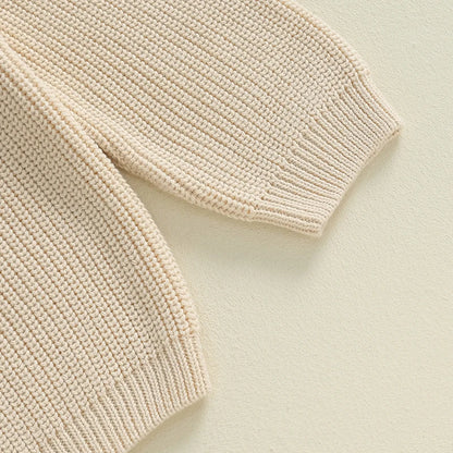 Suefunskry 1PC Mommy and Me Matching Sweaters Solid Color Knitted Long Sleeve Round Neck Warm Pullover Tops for Autumn Winter